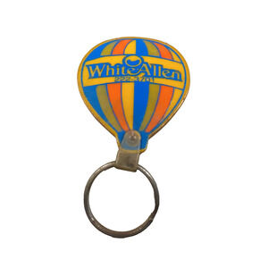 White Allen Balloon Keychain Vintage Advertising Collectable Rubber Used Flawed
